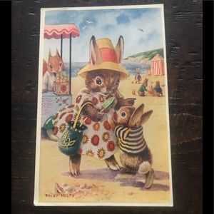 Set of 4 Vintage Postcards by Racey Helps